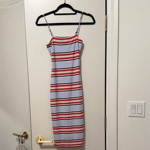 Elegant Striped Midi Dress